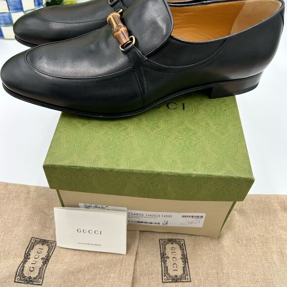 Men’s Gucci, bamboo horse bit leather loafers size 13 made in Italy - Picture 9 of 12